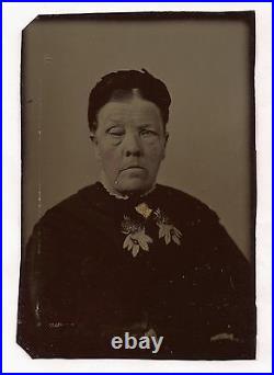 Vintage Antique Tintype Photo Creepy Victorian Spooky Scary Eerie Old Woman