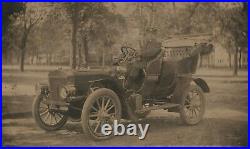Vintage Antique Tintype Photo Most Expensive Built FORD 1905 Model B Touring Car