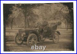 Vintage Antique Tintype Photo Most Expensive Built FORD 1905 Model B Touring Car