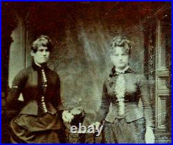 Vintage Antique Tintype Photo Pretty Cute Victorian Lady Women Fashion Ladies