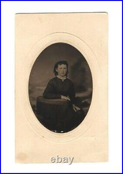 Vintage Antique Tintype Photo Pretty Young Victorian Lady Teen Girl (ref. #405)
