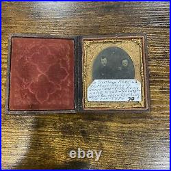 Vintage Antique Two Souther Rebels Tin Type Glass Tintype Photo Confederate Army