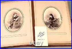 Vintage Antique Victorian Boy Girl Military Uniform Photographs Photo Album Old