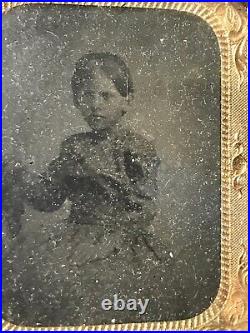 Vintage Antique1800'Gold Plate Daguerreotype Photograph Portrait Child Half Case