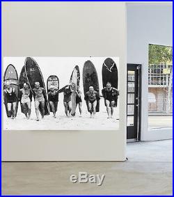 Vintage Art Surfing Surf Boards Print Canvas poster Beach Photo Black White