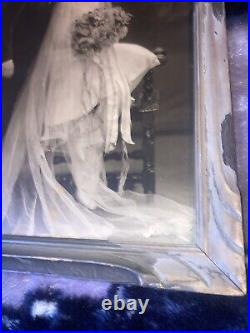 Vintage Black And White Photo Art Studio Chicago 1920's Wedding Bride & Groom