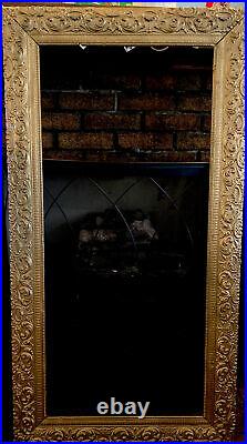 Vintage Carved Wooden Gold Ornate Picture Frame 46.5 X 24.5 Antique Frame