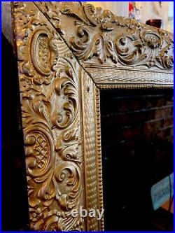 Vintage Carved Wooden Gold Ornate Picture Frame 46.5 X 24.5 Antique Frame