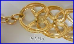 Vintage Couture GIVENCHY Logo Paris Gold Tone Massive Necklace RUNWAY RARE