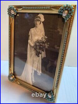 Vintage Fabulous Jeweled Picture Frame 5 X 7