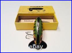 Vintage Fishing Lure, Picture Box & insert (WW2 Arbogast Jitterbug) Excellent