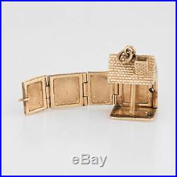 Vintage Folding House Charm Picture Pendant 14k Gold Diamond Locket Charm