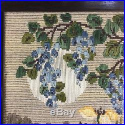 Vintage Framed Embroidery Tapestry Wool Work Needlepoint Art Deco