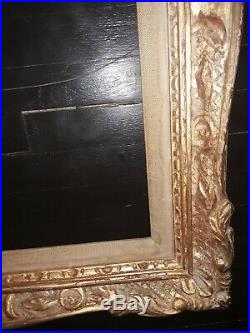 Vintage French Provincial Gold Ornate Picture Frame carved wood antique Large