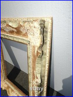 Vintage French Provincial Ornate Rococo Gold Green Picture Frame
