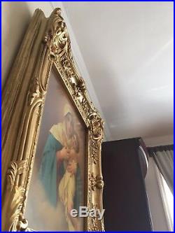 Vintage French Rococo Gold Gilt Wood Picture Frame Schoenstatt Catholic