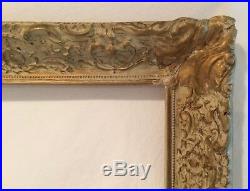 Vintage Gesso Frame Large Chalky White Gilt Wood 27 x 23 for 24 x 20 Picture