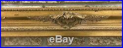 Vintage Gold Gilt Ornate Victorian Baroque Eastlake Wood Picture Frame 40x29