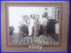 Vintage Indian Family Vintage Photograph Black & White Antique Furniture CarpeF