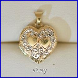 Vintage Jewellery Solid Yellow Gold Pendant Heart Locket Photo Antique Jewelry