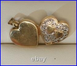 Vintage Jewellery Solid Yellow Gold Pendant Heart Locket Photo Antique Jewelry