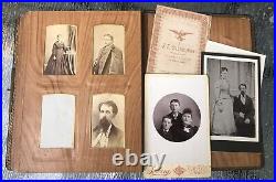 Vintage Leather PHOTO ALBUM 35 Antique Pictures Photographs Family Wisconsin