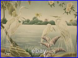 Vintage Mid Century Modern Egrets Flamingos Wall Mantle Picture by Turner #36