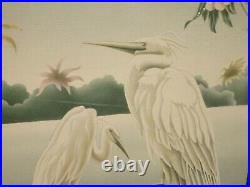 Vintage Mid Century Modern Egrets Flamingos Wall Mantle Picture by Turner #36