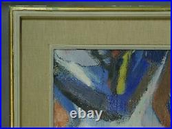 Vintage Modern COLORFUL Abstract Oil Painting 1950s Mid-Century Picture Frame