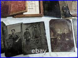 Vintage Old Photograph Ambrotype Tintype Dags Frames Etc Lot of 36