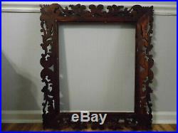 Vintage Ornate Carved Wood Picture Frame 29 3/4 x 33 1/4