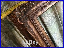 Vintage Ornate Large Gold Gilded Wood 34x47 Picture Frame Fits 24x36 Rectangle