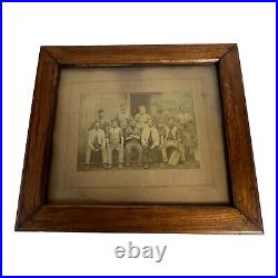 Vintage Photo Framed Antique Men Working With Tools Sipfing Factory Friends SE