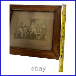 Vintage Photo Framed Antique Men Working With Tools Sipfing Factory Friends SE