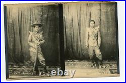 Vintage Photograph Military Men Portrait Indochina
