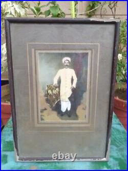 Vintage Photograph Of Old Man Wearing Turban Painting Print Framed Wall Hanging