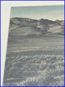 Vintage Photograph Painting Antique Desert Landscape 1930'S Desert ROAD Colored