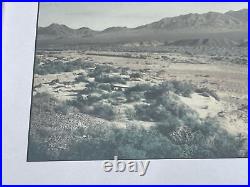 Vintage Photograph Painting Antique Desert Landscape 1930 Signed Desert Colored