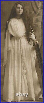 Vintage Portrait Ena Cavanaugh Beautiful Woman Long Hair Photo 1916 Antique