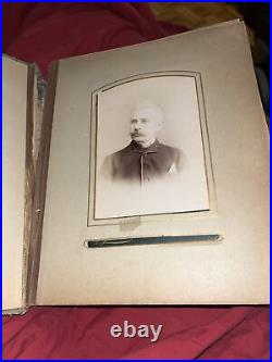 Vintage Portrait photo album photograph antique Book 40 Photos Various Eras