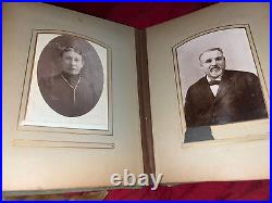 Vintage Portrait photo album photograph antique Book 40 Photos Various Eras