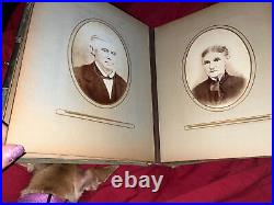 Vintage Portrait photo album photograph antique Book 40 Photos Various Eras