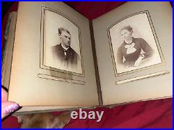 Vintage Portrait photo album photograph antique Book 40 Photos Various Eras