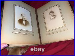 Vintage Portrait photo album photograph antique Book 40 Photos Various Eras