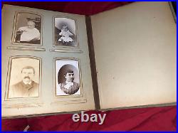 Vintage Portrait photo album photograph antique Book 40 Photos Various Eras