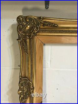 Vintage Rococo Baroque Gold Gilt & Gesso Detail Wooden Picture Frame, Large