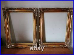 Vintage Rococo French Antique Style Ornate Gold /Gilt Picture Frame 16 x 12 PAIR