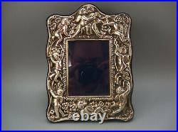 Vintage Sterling Silver Repousse Cherub Picture Photo Frame Carrs Sheffield
