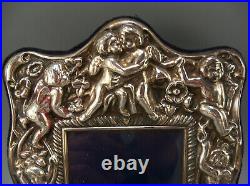 Vintage Sterling Silver Repousse Cherub Picture Photo Frame Carrs Sheffield