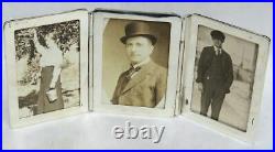 Vintage Sterling Silver Tri Fold Triple Traveling Pocket Photo Picture Frame
